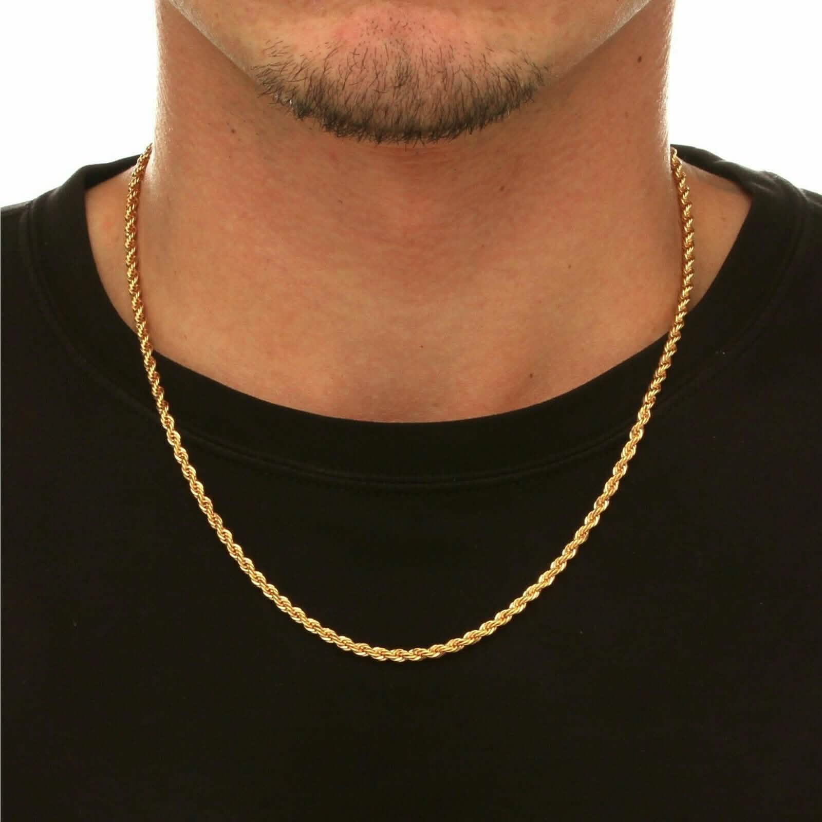 18K Solid Gold Rope Chain Necklace DailySale