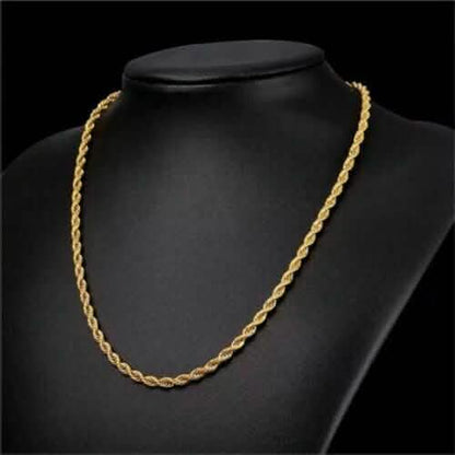 18K Solid Gold Rope Chain Necklace DailySale