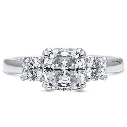 18K White Gold 5.00 Cttw Cushion Cut Engagement Ring DailySale