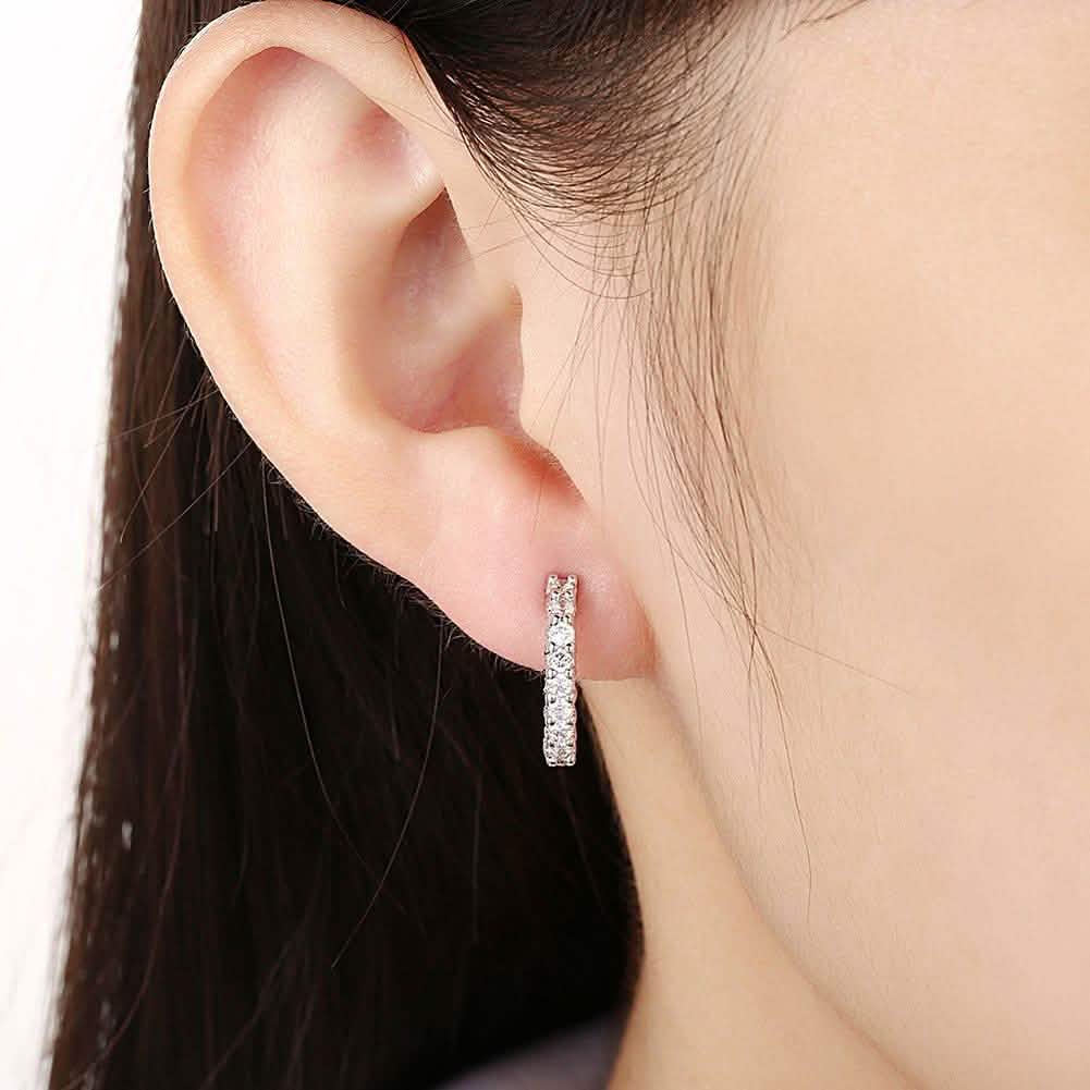 18K White Gold and Swarovski Element Crystal Petite Earrings DailySale