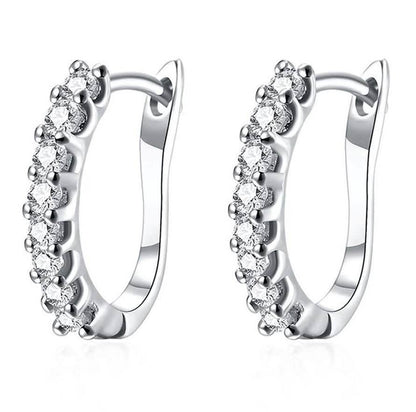 18K White Gold and Swarovski Element Crystal Petite Earrings DailySale