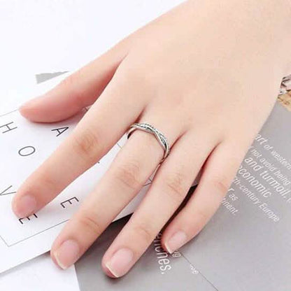 18K White Gold Braided Eternity Band DailySale