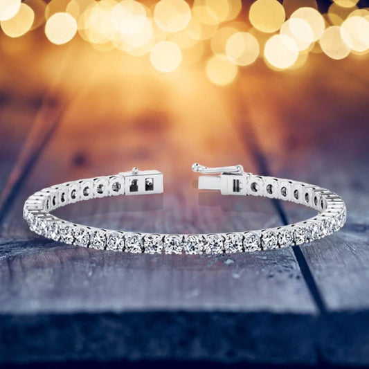 18K White Gold CZ Tennis Bracelet DailySale