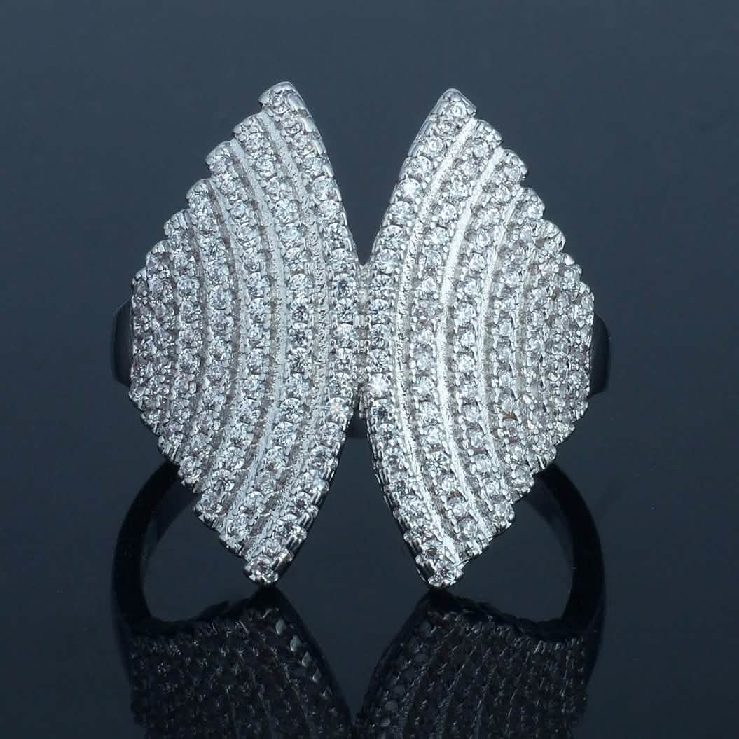 18K White Gold Plated Angel Wing Ring DailySale