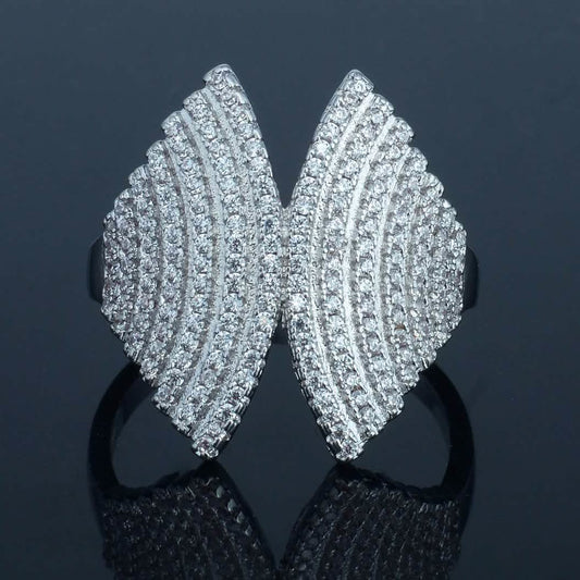 18K White Gold Plated Angel Wing Ring DailySale