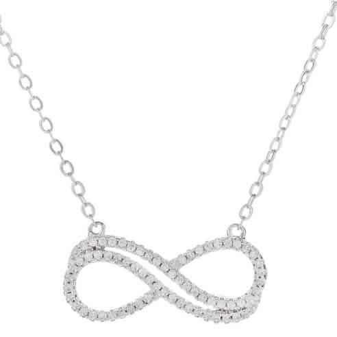 18K White Gold Plated Double Infinity Necklace DailySale