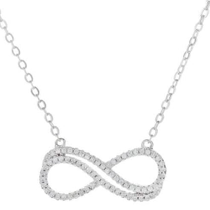 18K White Gold Plated Double Infinity Necklace DailySale