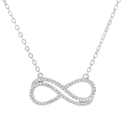 18K White Gold Plated Double Infinity Necklace DailySale