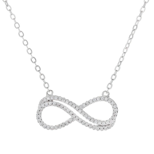 18K White Gold Plated Double Infinity Necklace DailySale