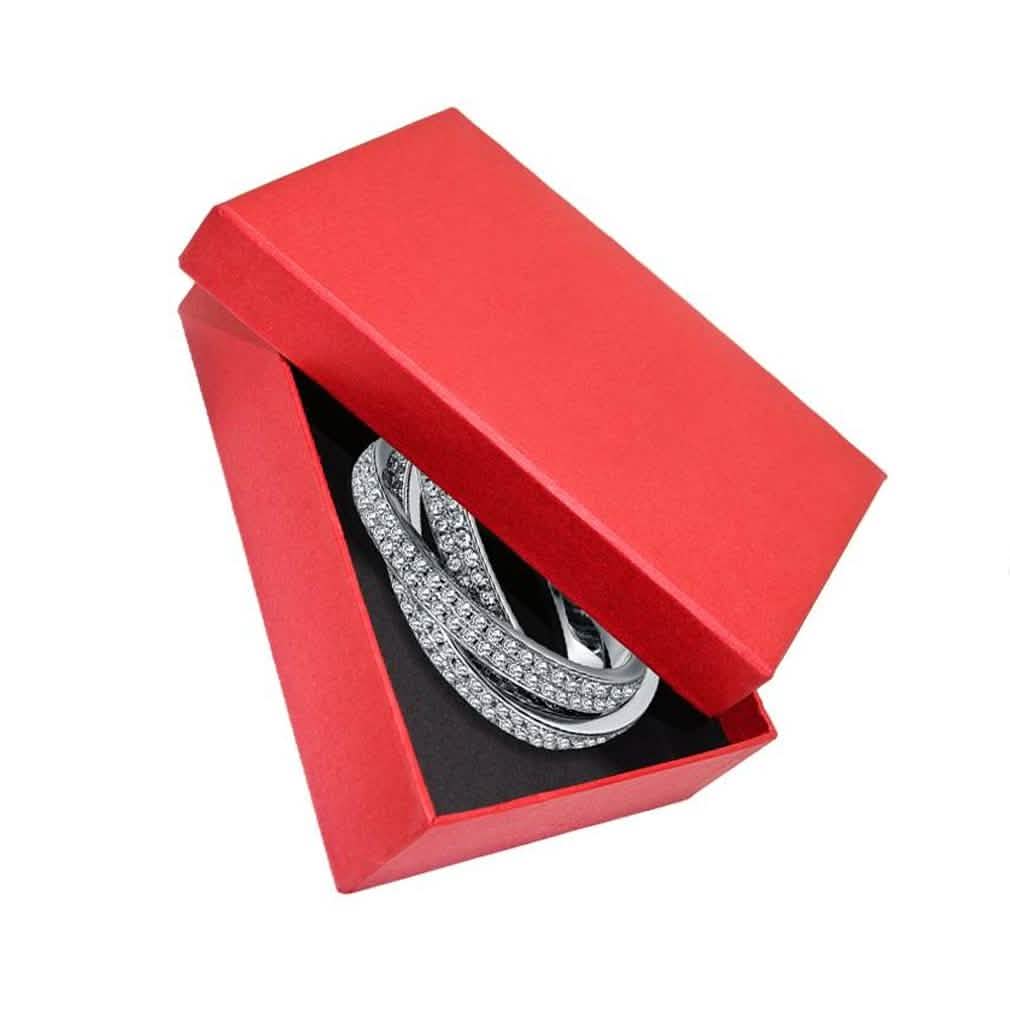 18K White Gold Plated Rolling Eternity Ring Made with Swarovski Elements DailySale