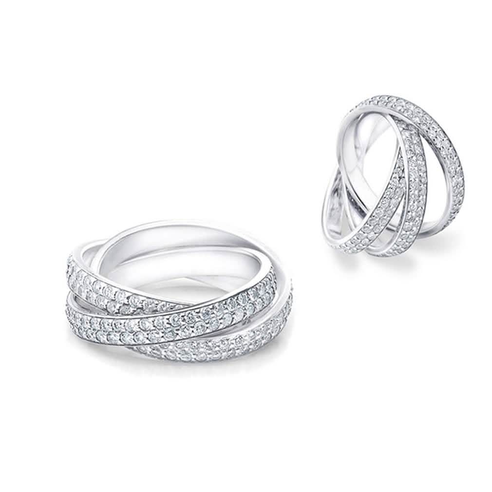 18K White Gold Plated Rolling Eternity Ring Made with Swarovski Elements DailySale