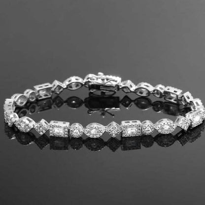 18K White Gold Plated Tennis Bracelets DailySale
