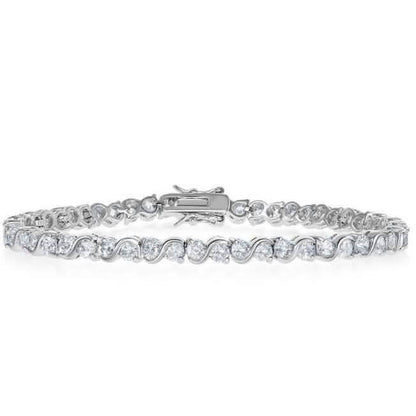 18K White Gold Plated Tennis Bracelets DailySale