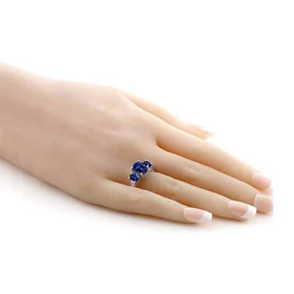 18K White Gold Plated Tri Stone Oval Cut RIng DailySale