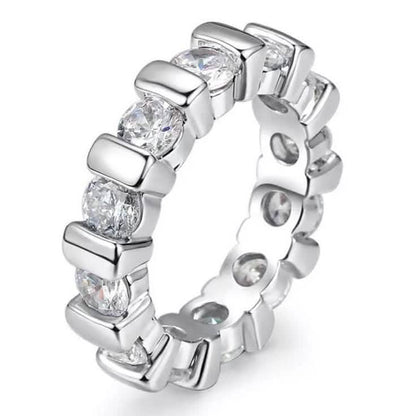 18k White Gold Round Cut Eternity Band DailySale