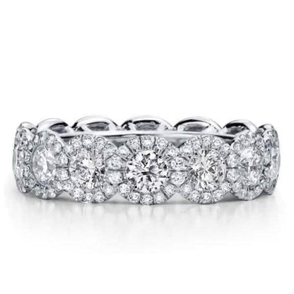 18kt White Gold Plated Simulated Diamond Eternity Band Ring DailySale