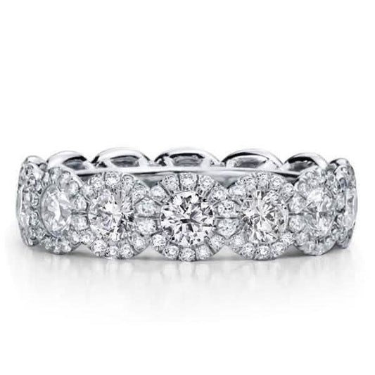 18kt White Gold Plated Simulated Diamond Eternity Band Ring DailySale