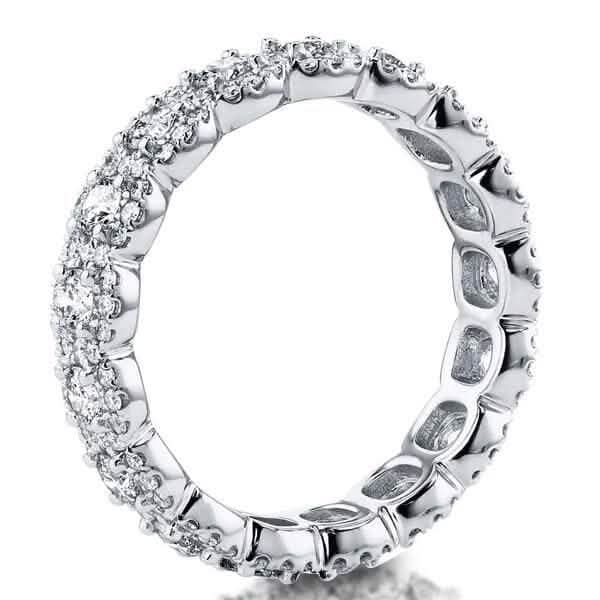 18kt White Gold Plated Simulated Diamond Eternity Band Ring DailySale
