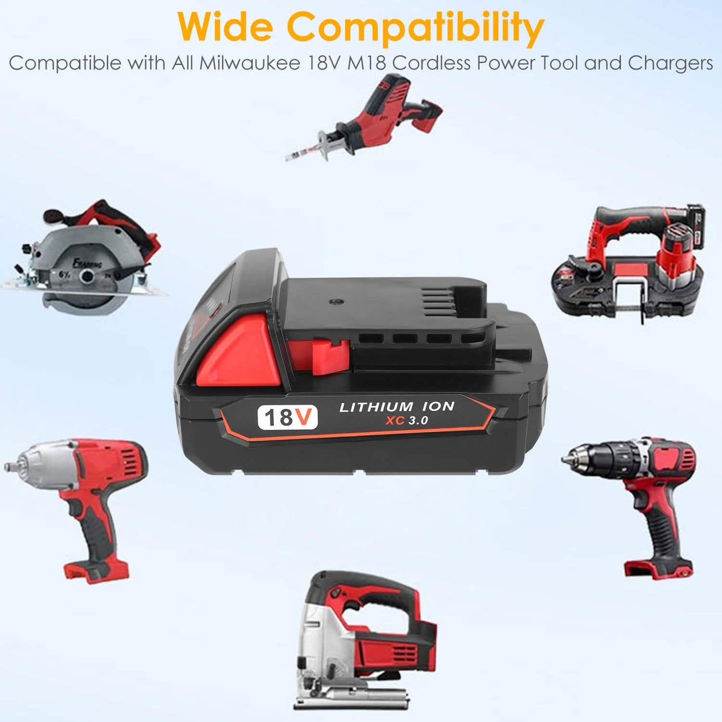 18V Battery Replacement Compatible with Milwaukee M18 Cordless Power Tool DailySale