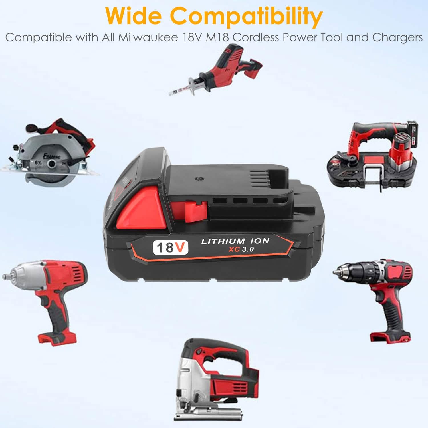 18V Battery Replacement Compatible with Milwaukee M18 Cordless Power Tool DailySale