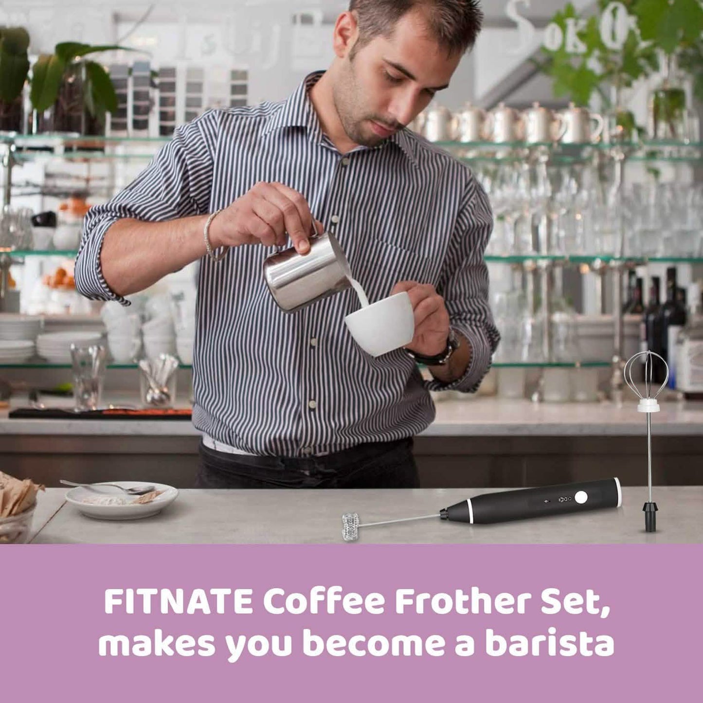 19-Pack: USB Electric Milk Coffee Frother Pitcher Set DailySale