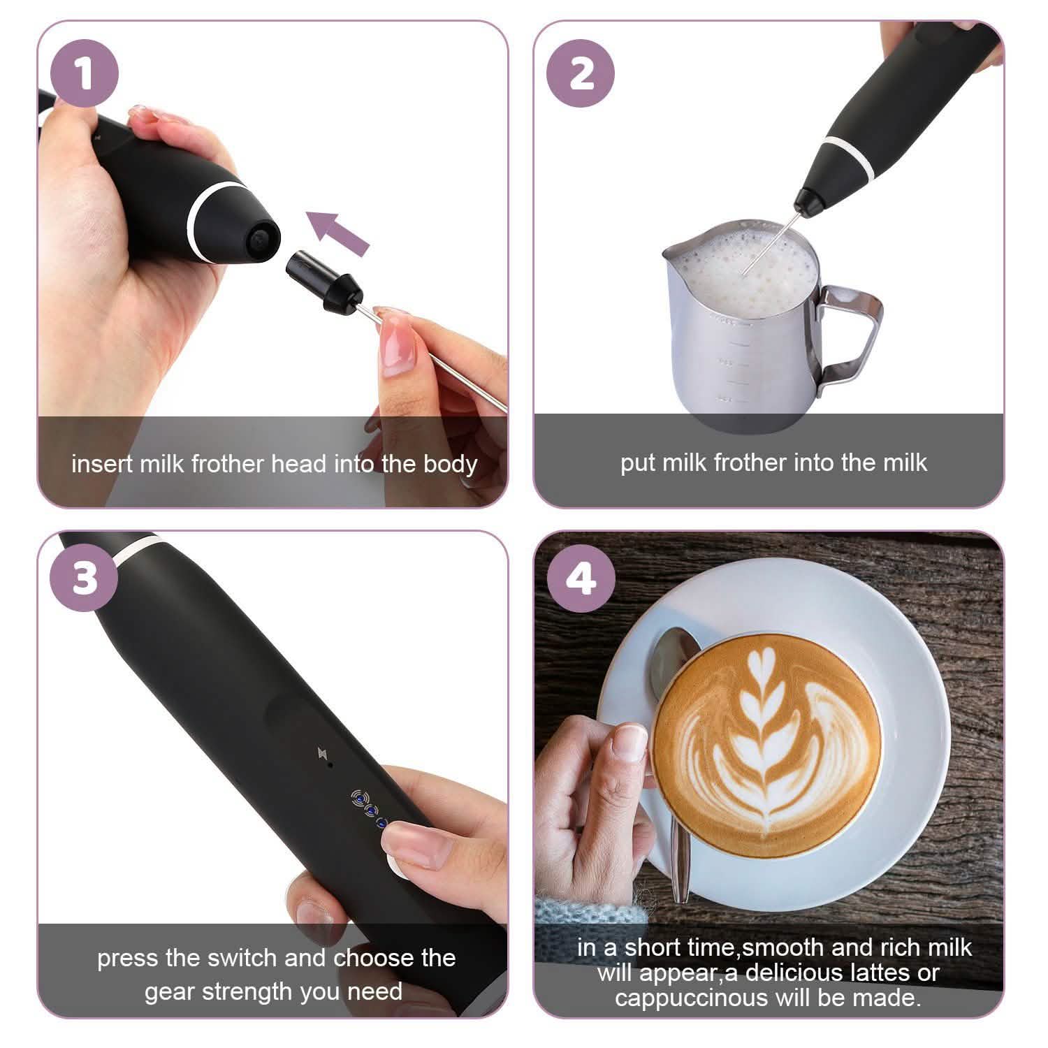 19-Pack: USB Electric Milk Coffee Frother Pitcher Set DailySale