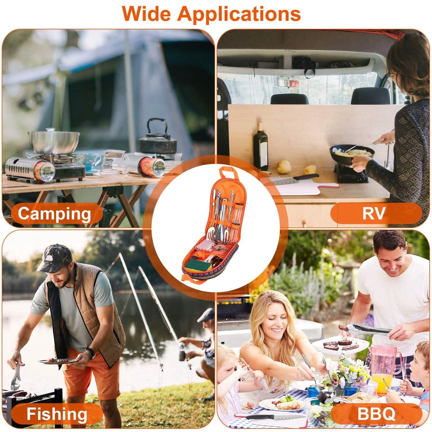 19-Piece: Camping Cooking Utensil Kit Portable Picnic Cookware DailySale