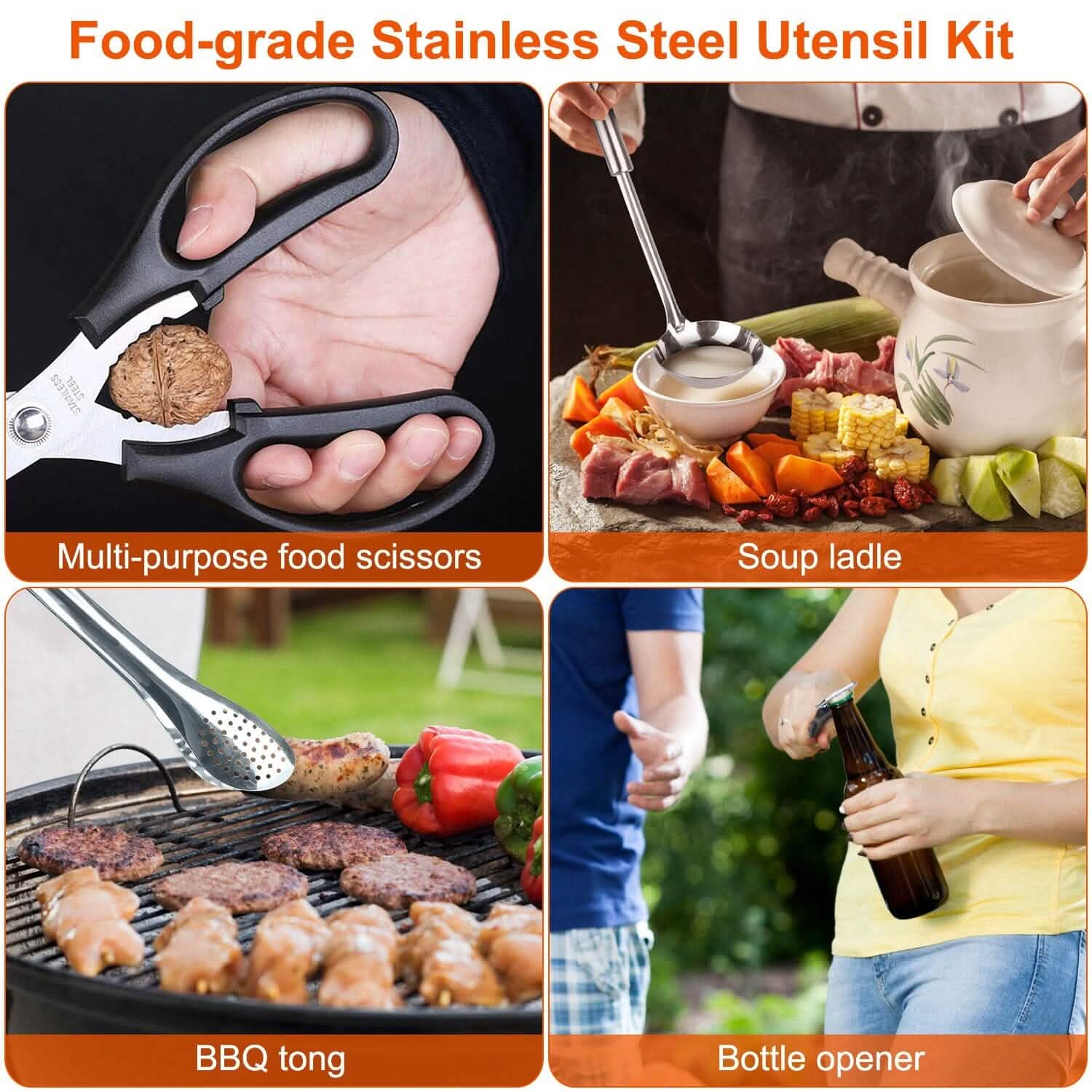 19-Piece: Camping Cooking Utensil Kit Portable Picnic Cookware DailySale