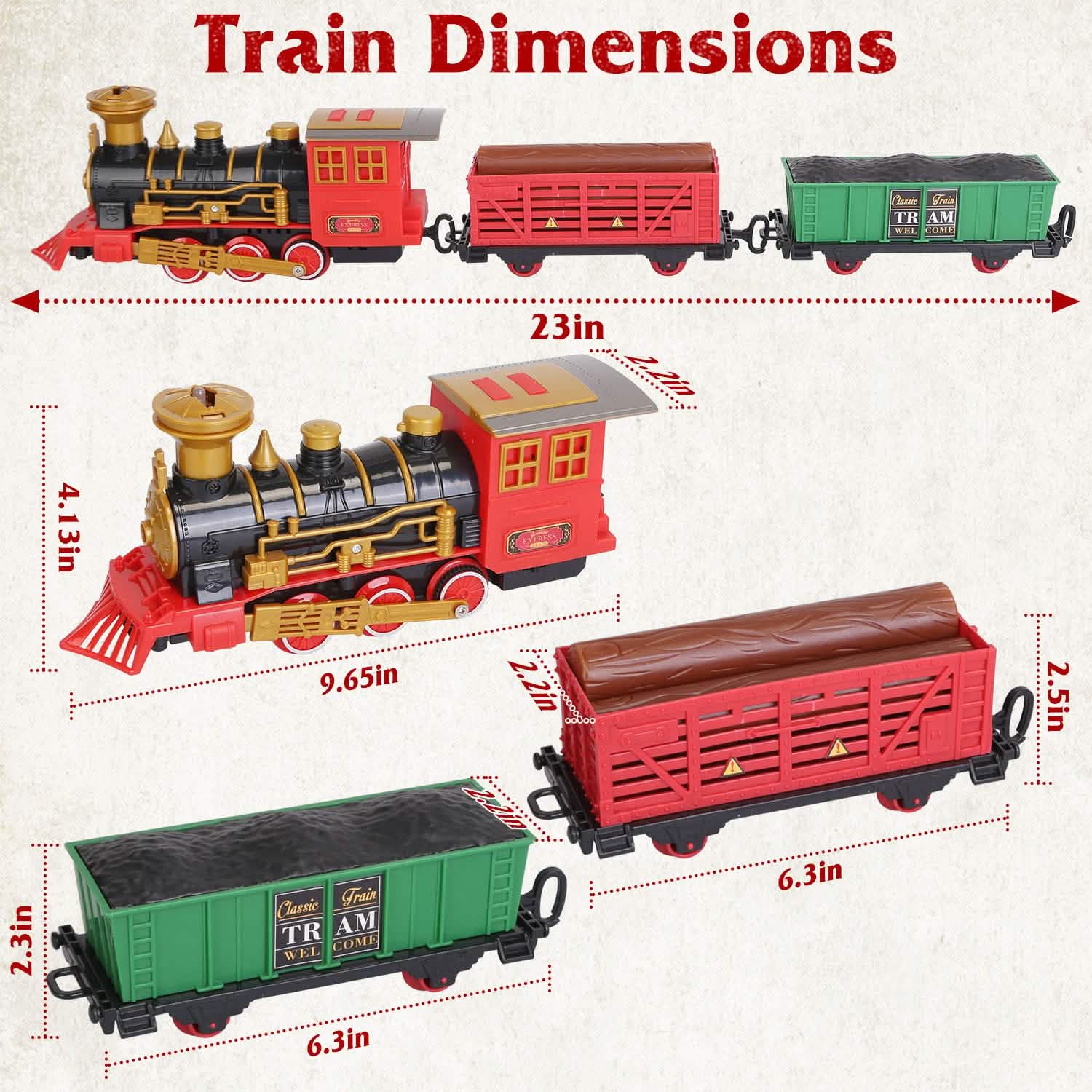 193-Piece: Electric Train Set Steam Locomotive Passenger Coach Coal Car Christmas Train DailySale
