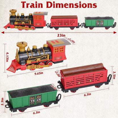 193-Piece: Electric Train Set Steam Locomotive Passenger Coach Coal Car Christmas Train DailySale