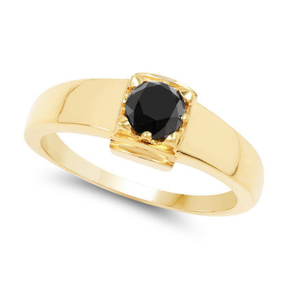 0.50 Carat Genuine Black Diamond .925 Sterling Silver Ring Bids.com