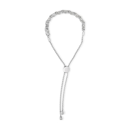 .925 Sterling Silver 1.0 Cttw Diamond X Link Bolo Bracelet Bids.com