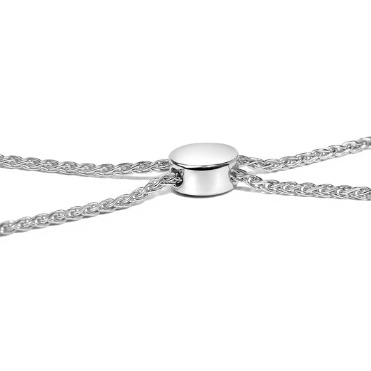 .925 Sterling Silver 1/2 Cttw Diamond Double Wave Bolo Bracelet Bids.com