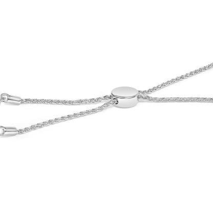 .925 Sterling Silver 1/6 Cttw Diamond X and O Bolo Bracelet Bids.com