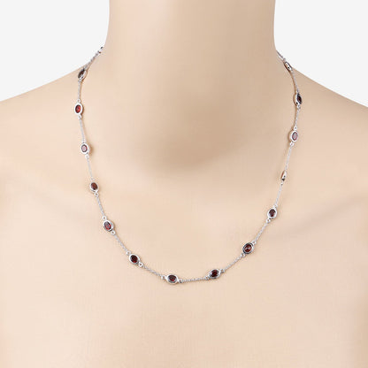 8.10 Carat Genuine Garnet .925 Sterling Silver Necklace Bids.com