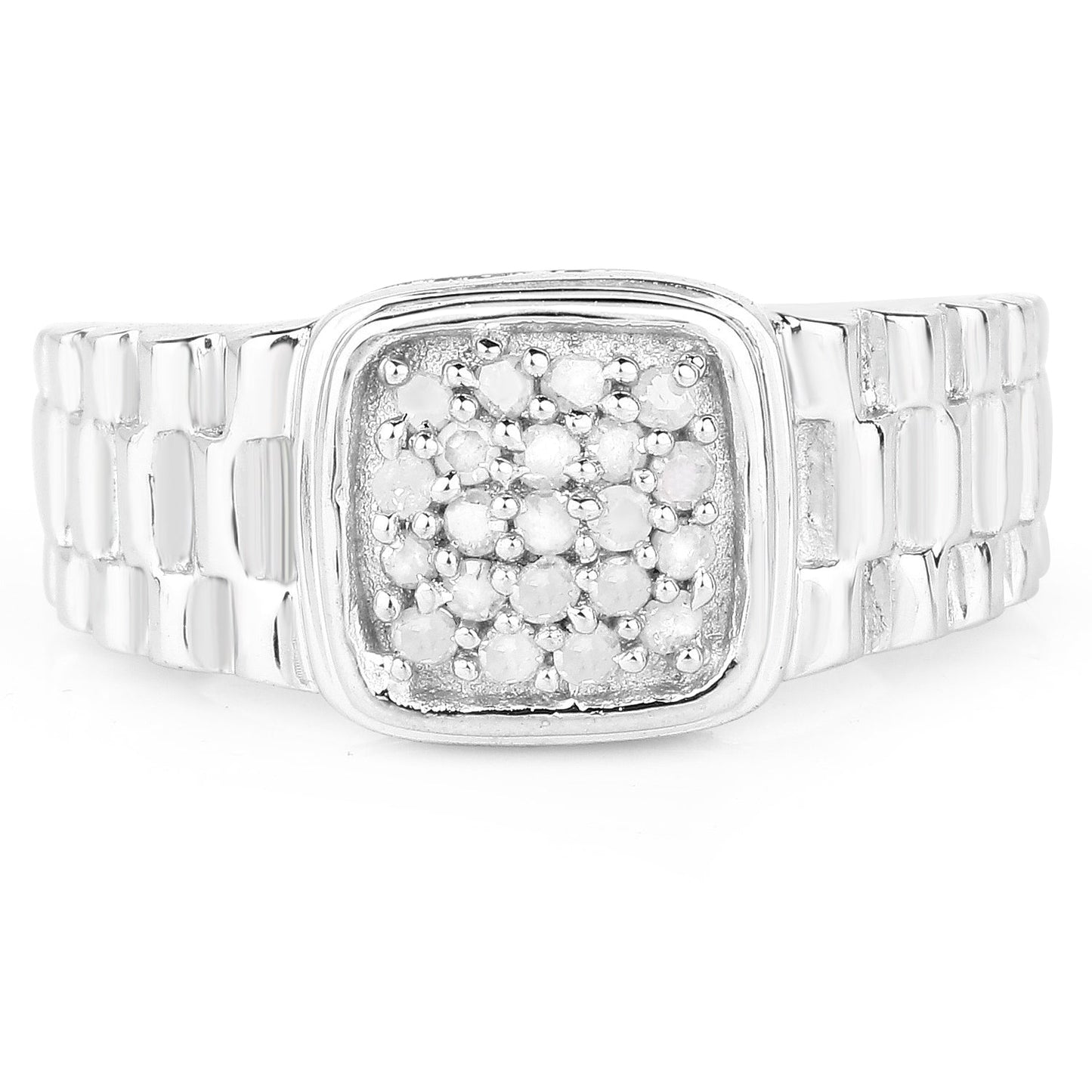 0.25 Carat Genuine White Diamond .925 Sterling Silver Ring Bids.com