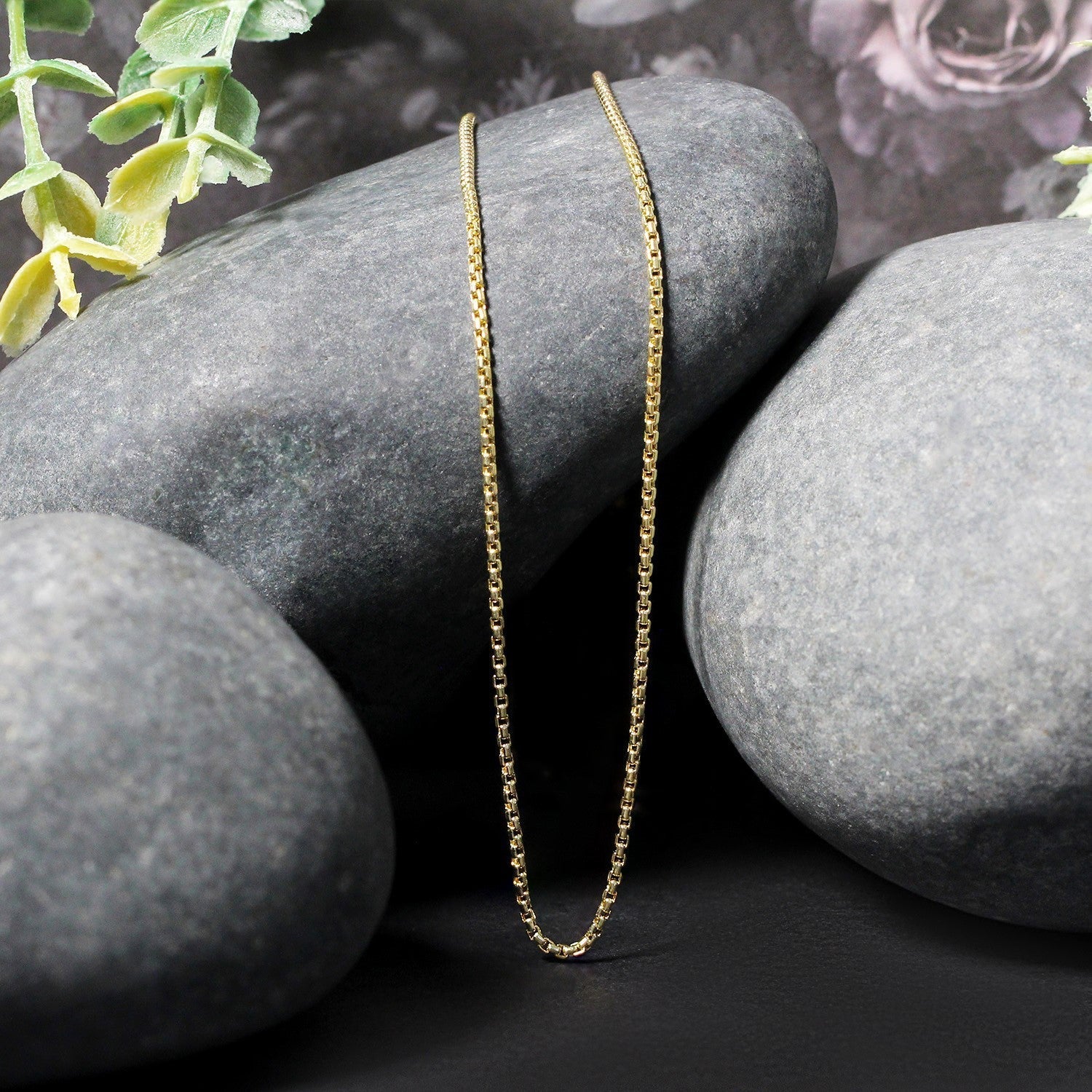 14k Yellow Gold Round Box Chain 1.35 mm Bids.com