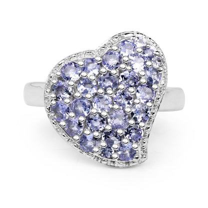 1.63 Carat Genuine Tanzanite .925 Sterling Silver Ring Bids.com