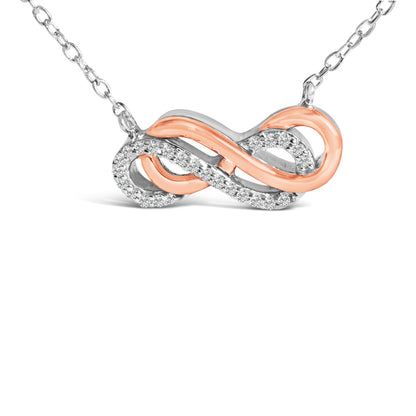 14K Rose Gold Plated Sterling Silver Diamond Accent Double Infinity Pendant Necklace Bids.com