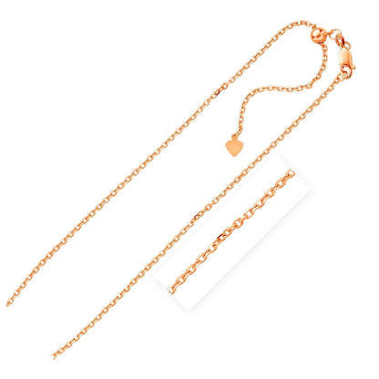 Sterling Silver Rose Finish 1.5mm Adjustable Cable Chain Bids.com