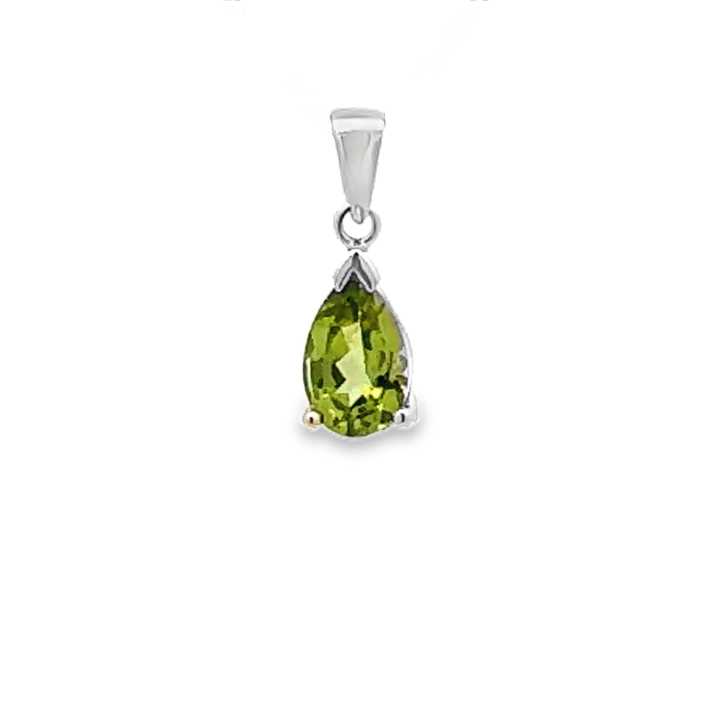 Natural .83ct Peridot Fashion Pendants 10KT White Gold Bids.com