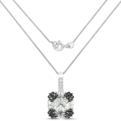 2.72 Carat Genuine Multi Stones .925 Sterling Silver Pendant Bids.com