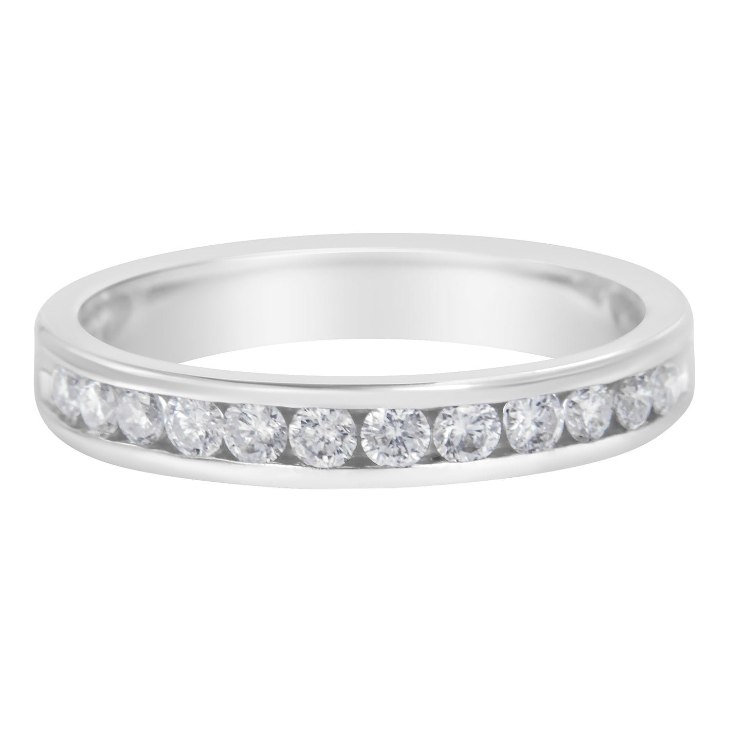 14K White Gold 1/2 cttw Diamond Band Ring (I-J Color, I2-I3 Clarity) - Size 7 Bids.com