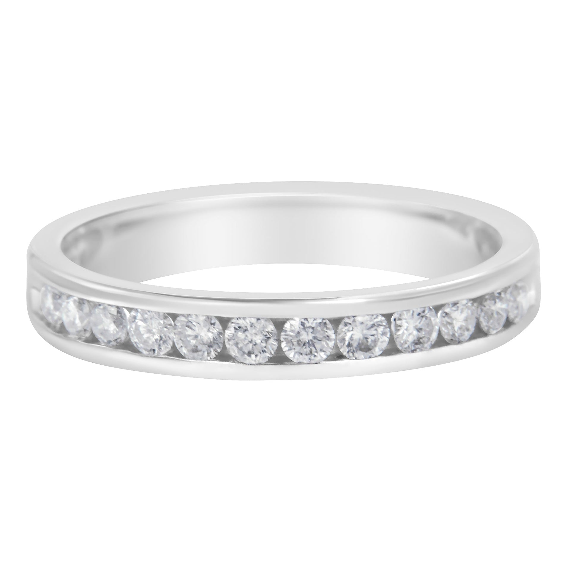 14K White Gold 1/2 cttw Diamond Band Ring (I-J Color, I2-I3 Clarity) - Size 7 Bids.com