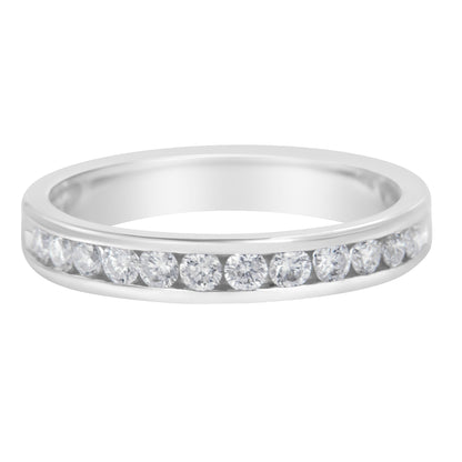 14K White Gold 1/2 cttw Diamond Band Ring (I-J Color, I2-I3 Clarity) - Size 7 Bids.com