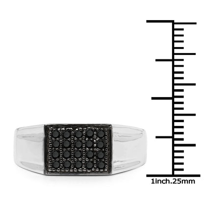0.30 Carat Genuine Black Diamond .925 Sterling Silver Ring Bids.com