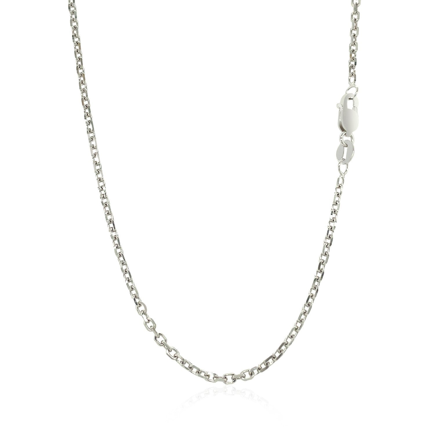 14k White Gold Diamond Cut Cable Link Chain 1.8mm Bids.com