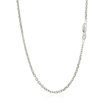 14k White Gold Diamond Cut Cable Link Chain 1.8mm Bids.com