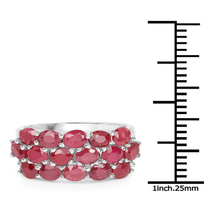 3.52 Carat Genuine Ruby .925 Sterling Silver Ring Bids.com