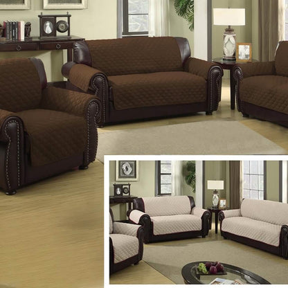 Waterproof Quilted Reversible Furniture Slipcover for Chair, Loveseat, or Sofa DailySale